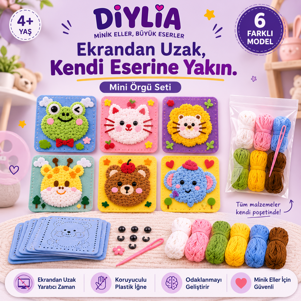 Minik Tasarımcı Örgü Seti - 6'lı