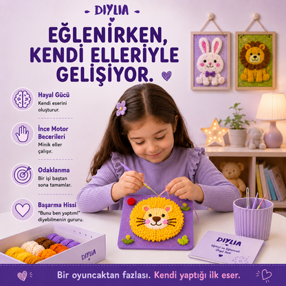 Neşeli Aslan Çocuk Örgü Kiti
