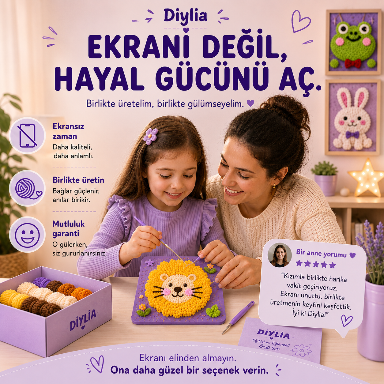 Neşeli Aslan Çocuk Örgü Kiti