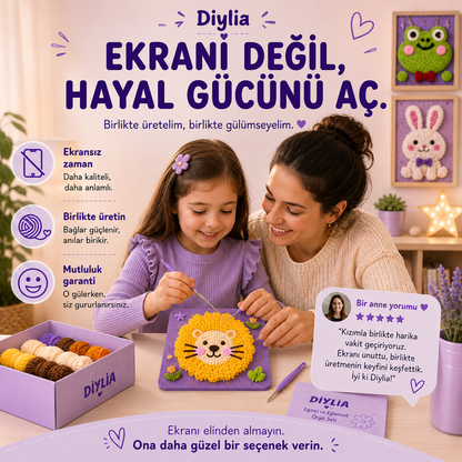 Neşeli Aslan Çocuk Örgü Kiti