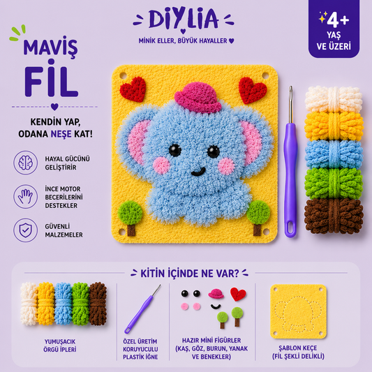Maviş Fil Çocuk Örgü Kiti