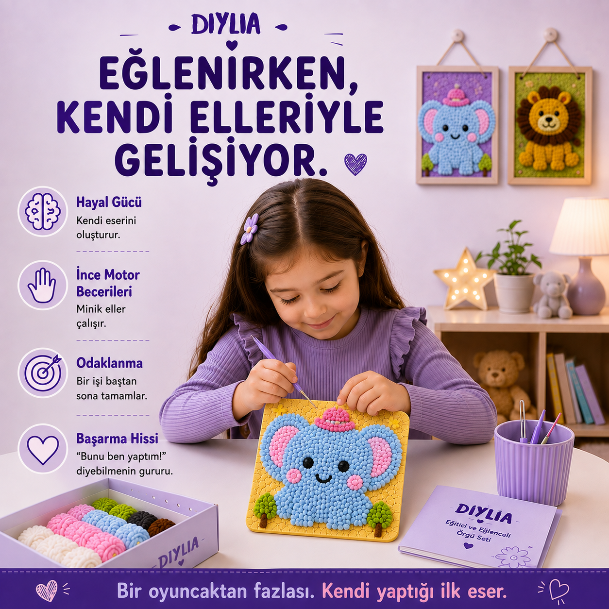 Maviş Fil Çocuk Örgü Kiti