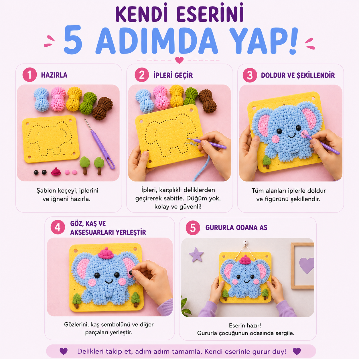 Maviş Fil Çocuk Örgü Kiti