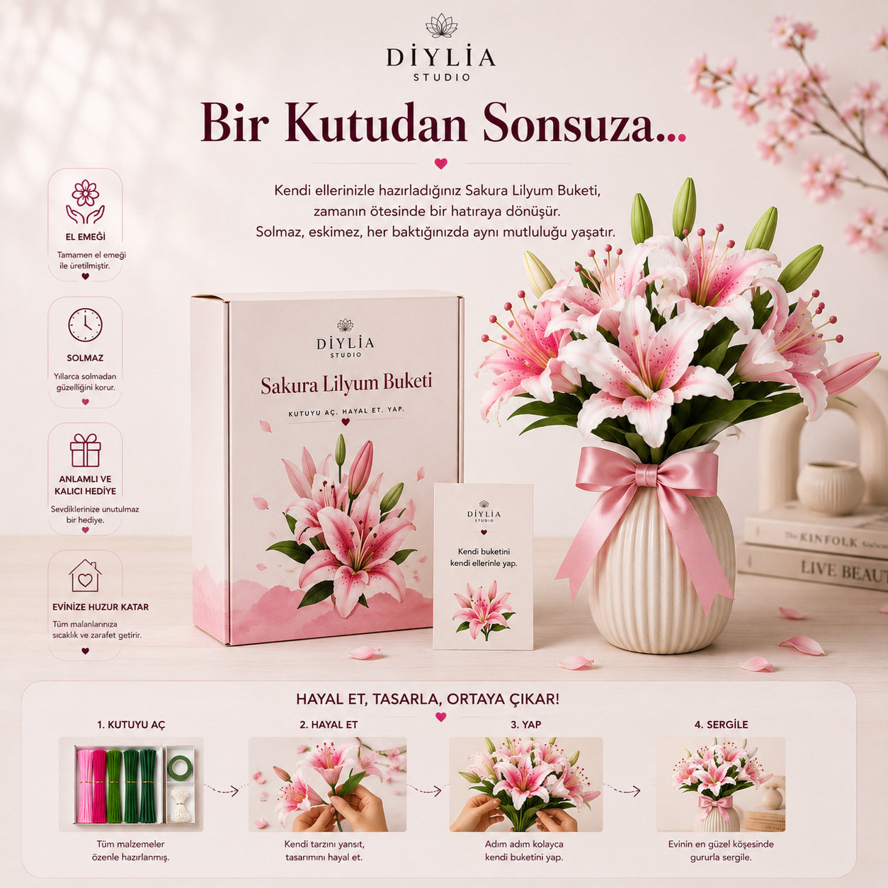 Sakura Lilyum Buketi