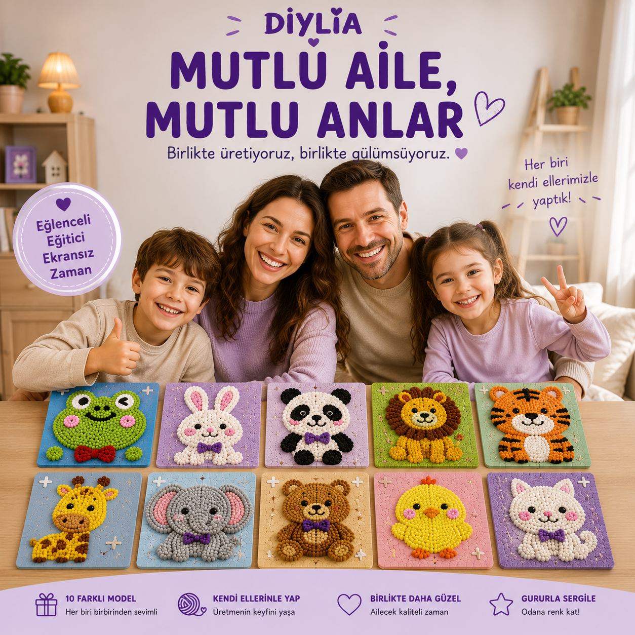 Pofuduk Kirpi Çocuk Örgü Kiti