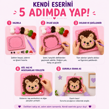 Pofuduk Kirpi Çocuk Örgü Kiti