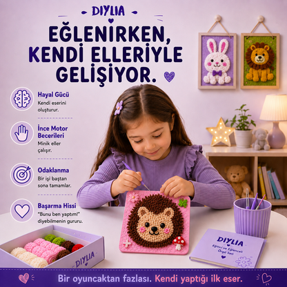 Pofuduk Kirpi Çocuk Örgü Kiti
