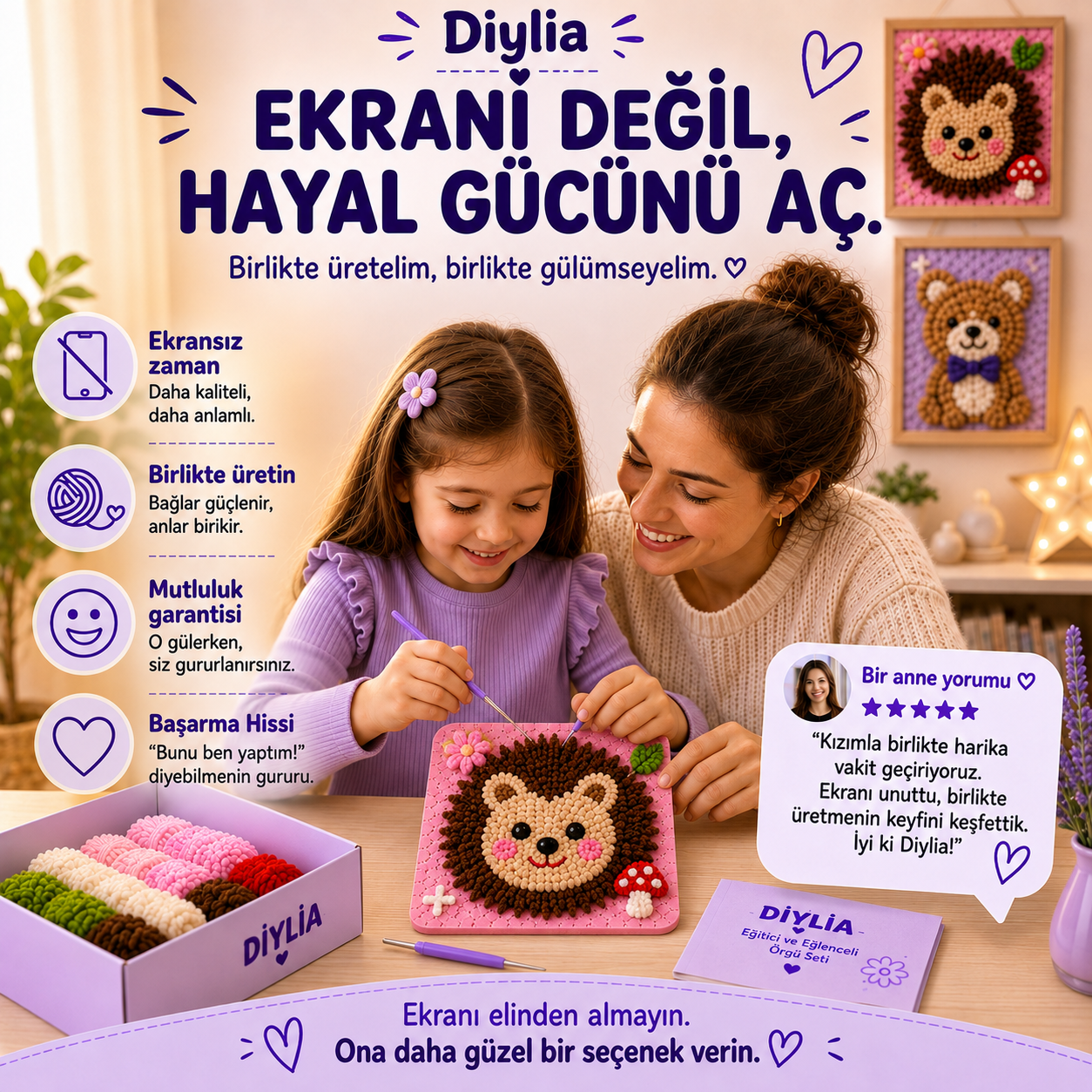 Pofuduk Kirpi Çocuk Örgü Kiti