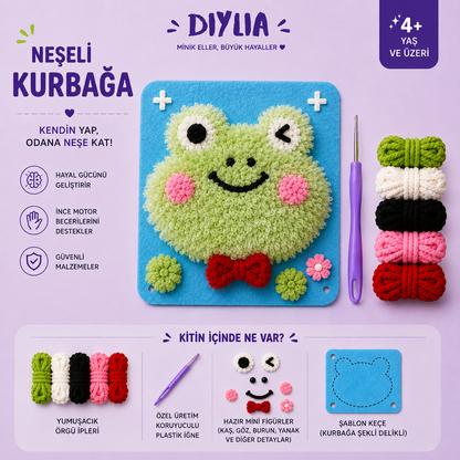Neşeli Kurbağa Çocuk Örgü Kiti