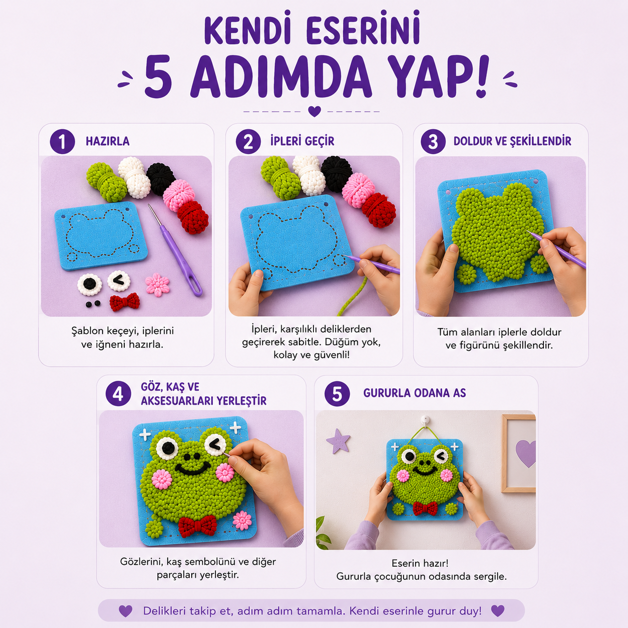 Neşeli Kurbağa Çocuk Örgü Kiti