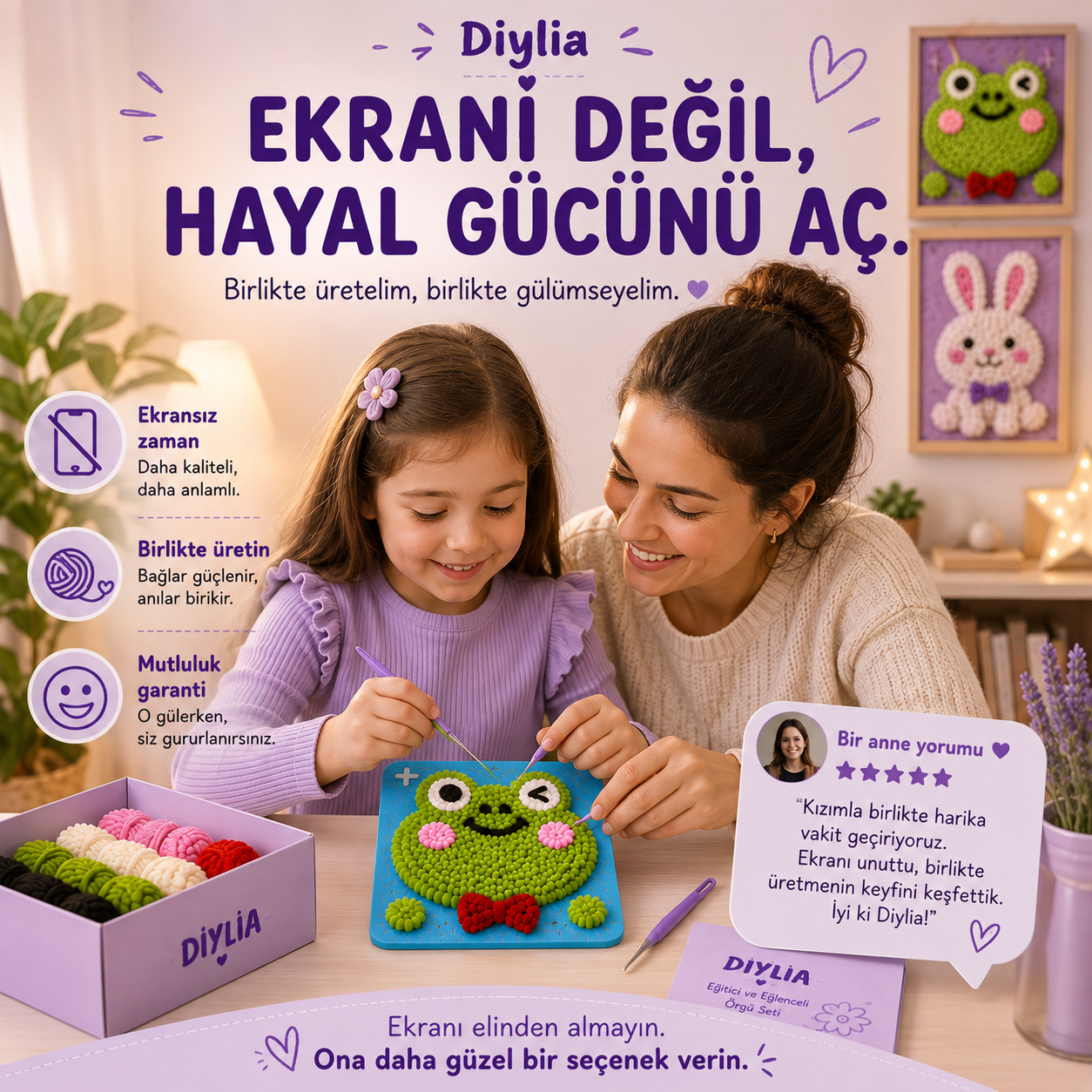 Neşeli Kurbağa Çocuk Örgü Kiti