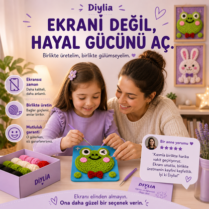 Neşeli Kurbağa Çocuk Örgü Kiti