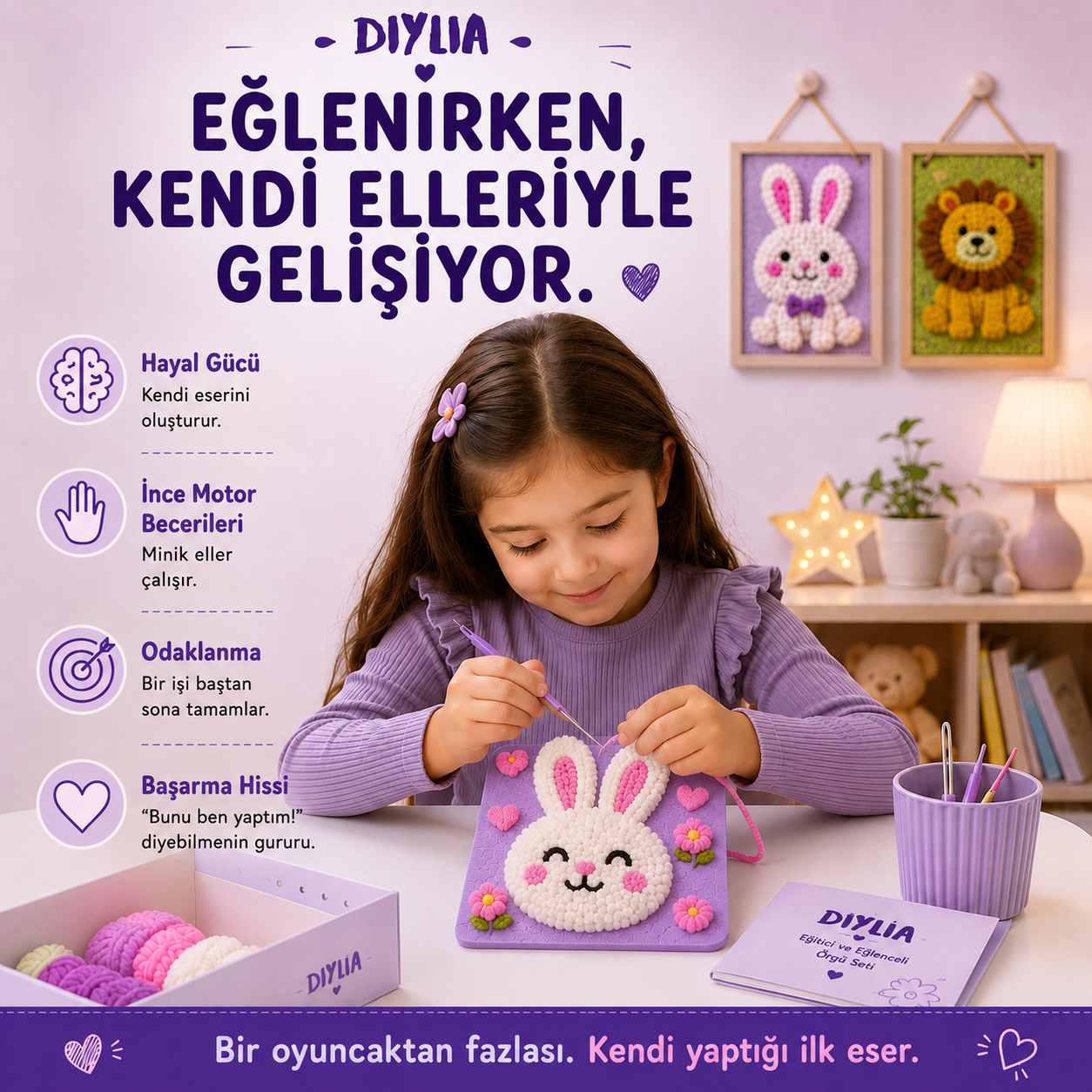 Şeker Tavşan Çocuk Örgü Kiti