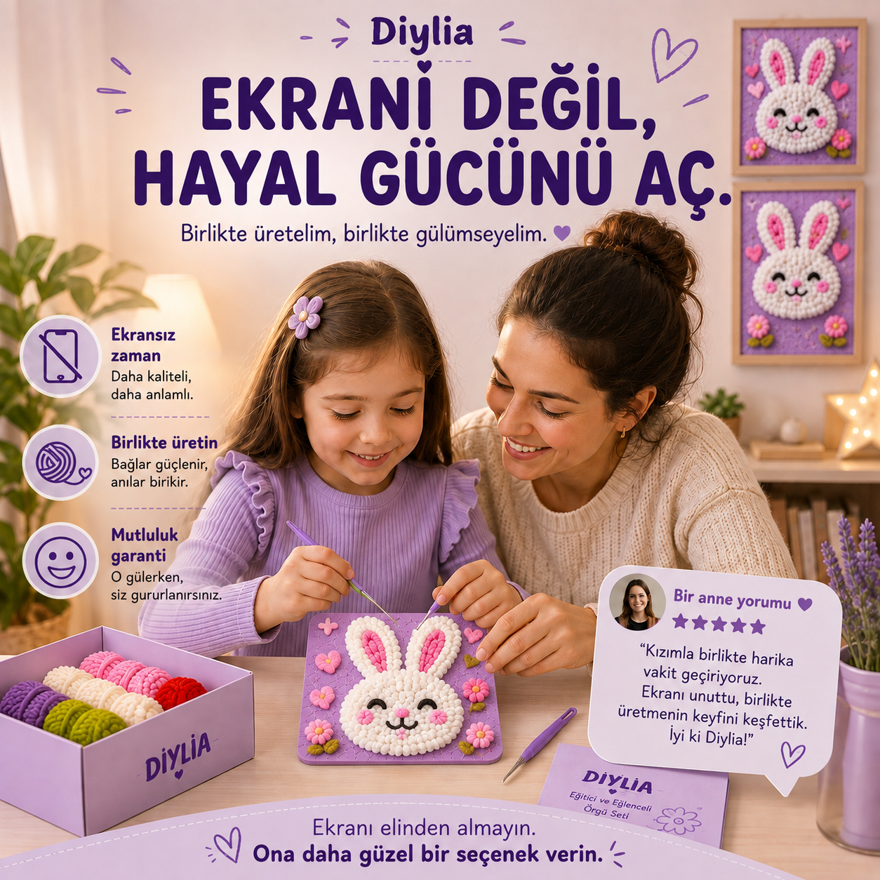 Şeker Tavşan Çocuk Örgü Kiti