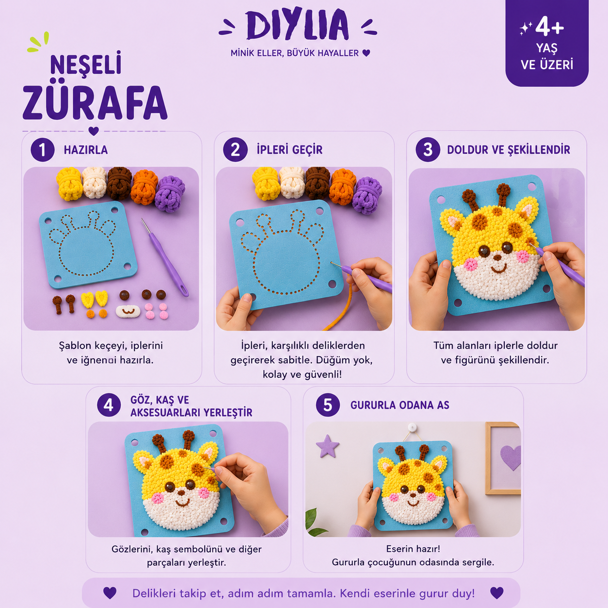 Minik Zürafa Çocuk Örgü Kiti