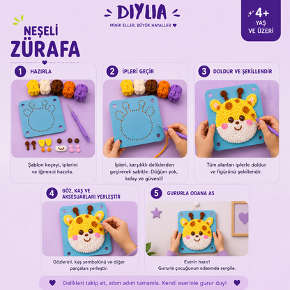 Minik Zürafa Çocuk Örgü Kiti