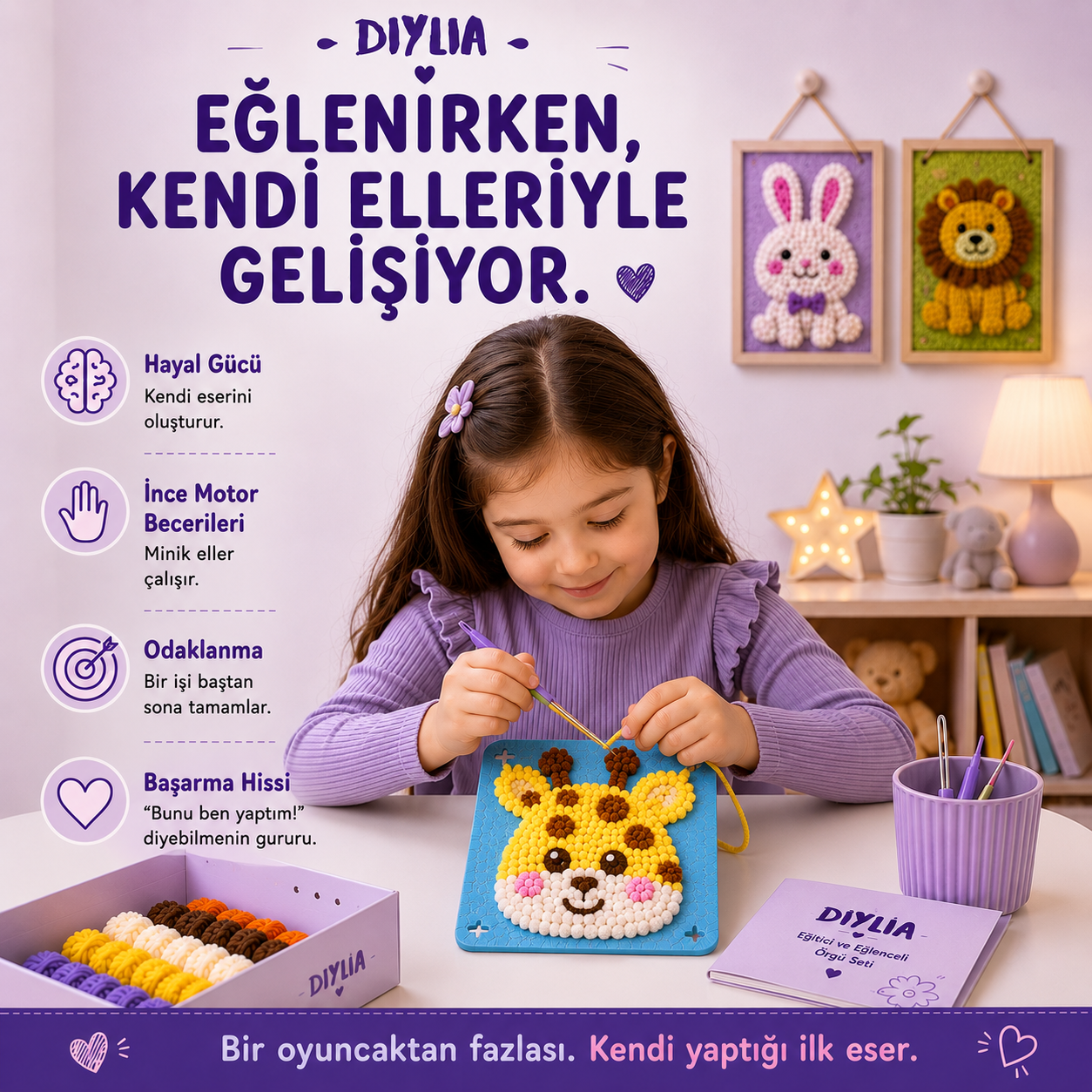 Minik Zürafa Çocuk Örgü Kiti